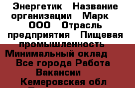 Энергетик › Название организации ­ Марк 4, ООО › Отрасль предприятия ­ Пищевая промышленность › Минимальный оклад ­ 1 - Все города Работа » Вакансии   . Кемеровская обл.,Прокопьевск г.